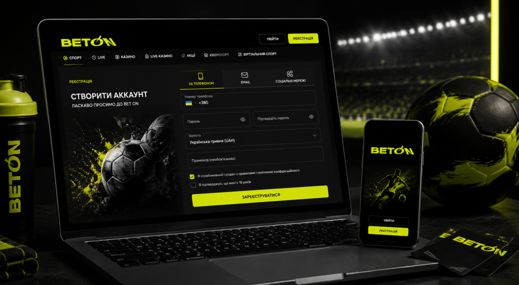 Реєстрація на сайті букмекера Bet On Україна